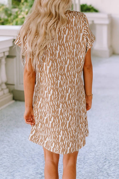 Khaki Patterned Dress