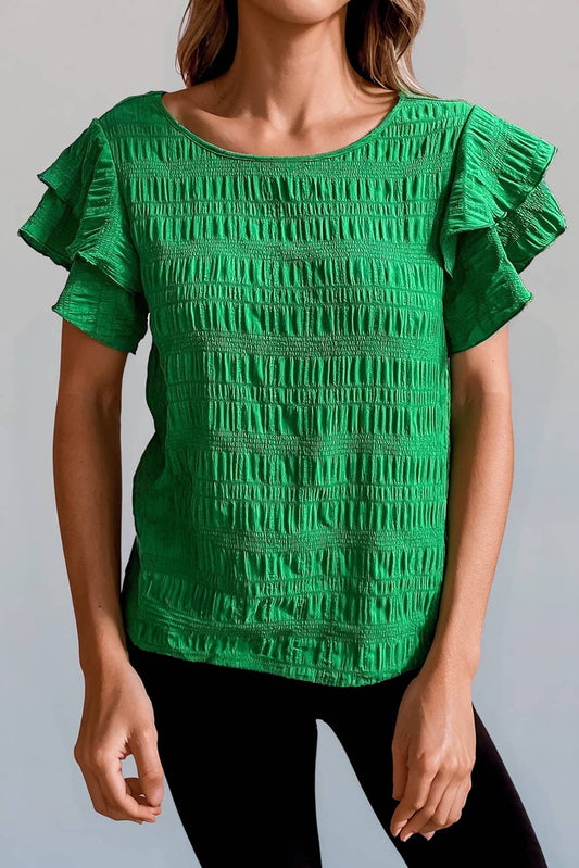 Kelly Green Crinkle Top