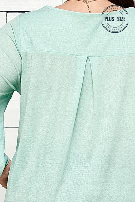 Light Mint Wrap Cross Tunic