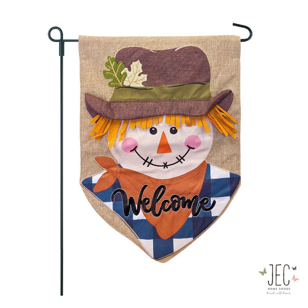 Scarecrow Burlap 2-Sided Garden Flag