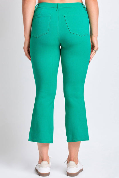 Carri Green Hyperstretch Cropped Kick Flare Leg Pants