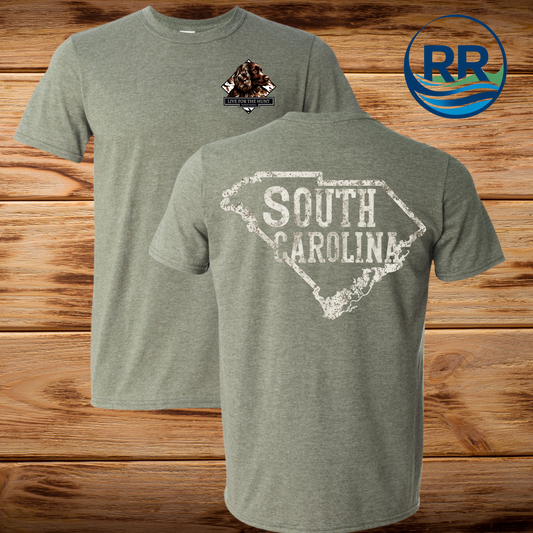 Live For The Hunt T Shirt: Heather Military Green
