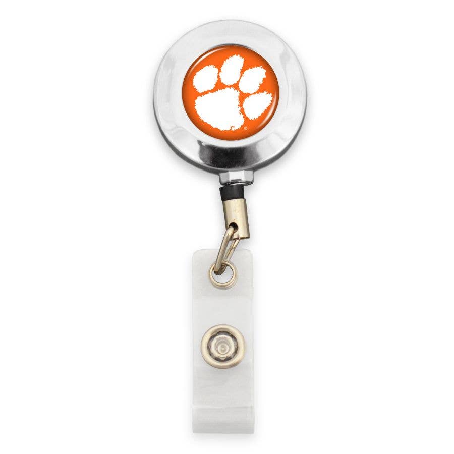 Clemson Tigers NCAA Round Badge Reel (Belt Clip)