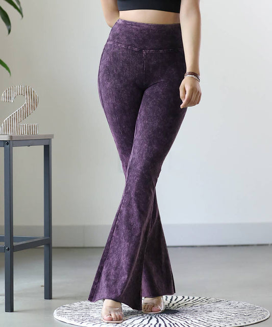 Mineral Wash Purple Flare Leggings*