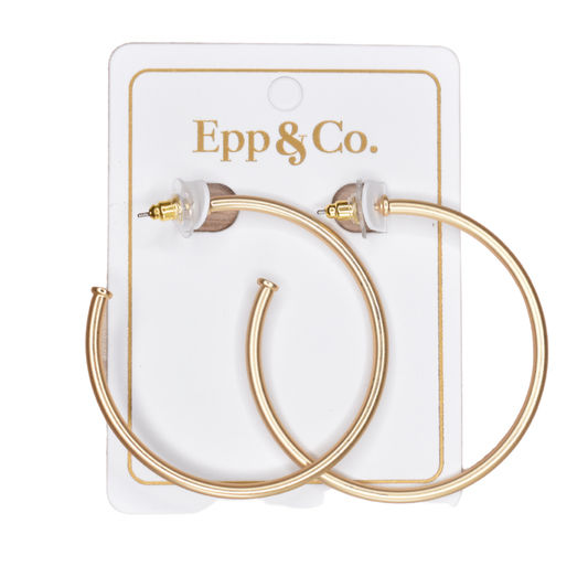 Matte Gold Skinny Hoop*