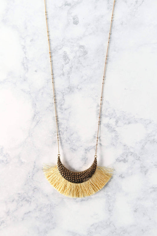 Tribal Cresent Necklace, Gold^