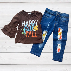 Happy Fall Y'all Denim Outfit