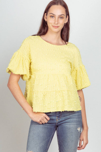 Lemon Pom Pom Top*