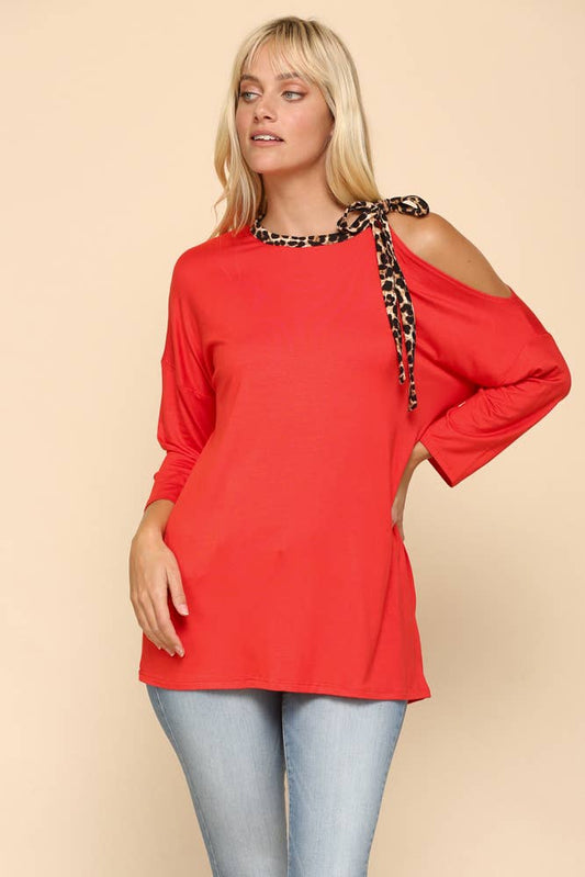 Leopard Accent Top