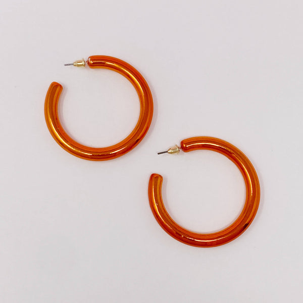 Colored Tube Hoop Earrings*
