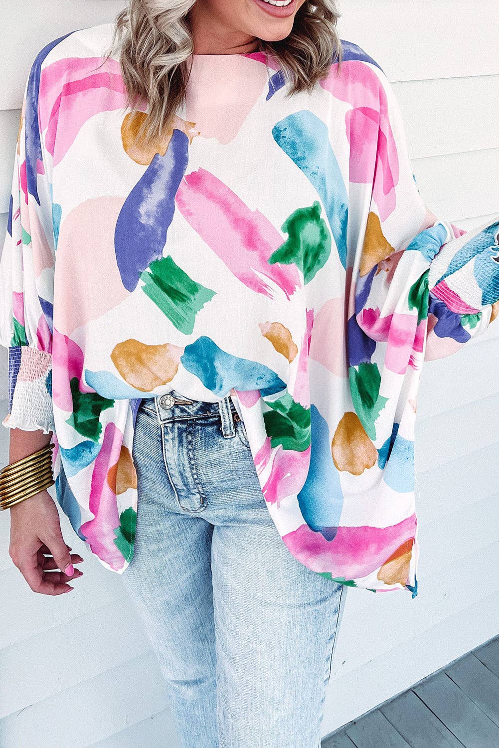 Pastel Graffiti Dolman Blouse*