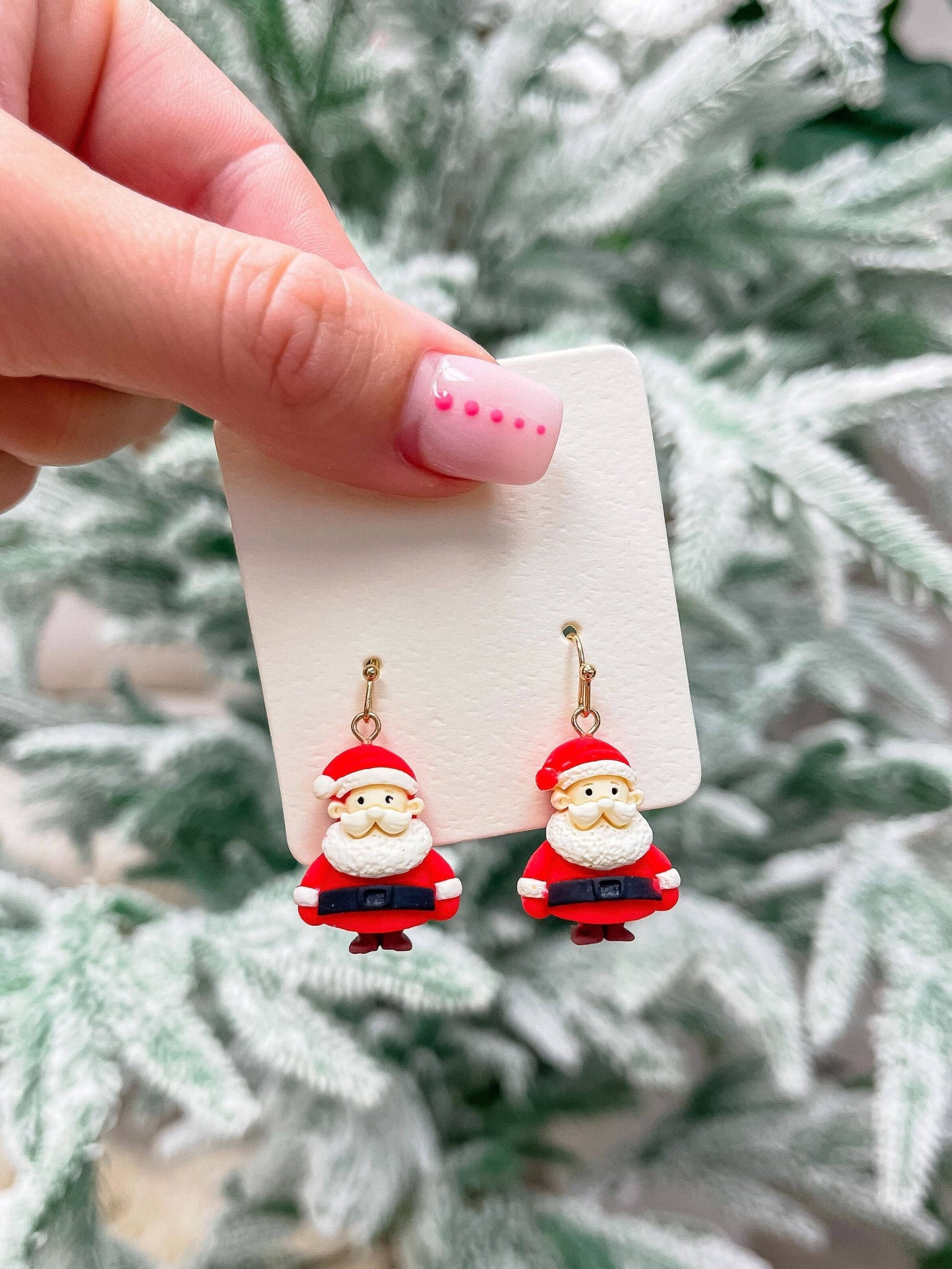 Santa Claus Clay Earrings