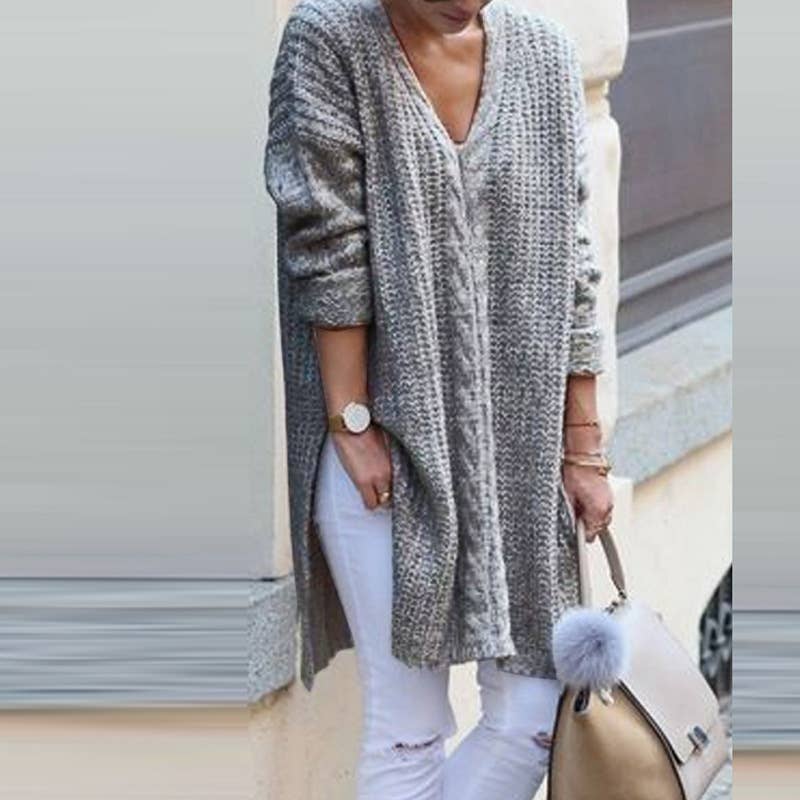 Midi Length Grey Sweater*