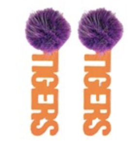 Tiger Pom Pom Earrings*