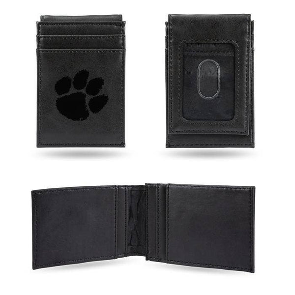 Clemson Tigers Laser Engraved Front Pocket Wallet, Black