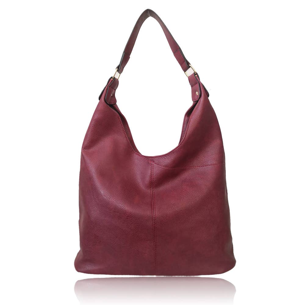 Tori V Slouch Bag - Burgundy