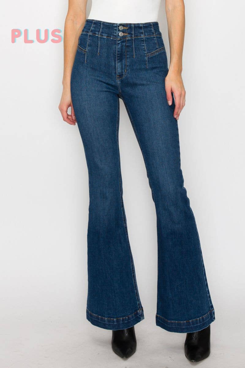 High Rise Seamed Jeans*