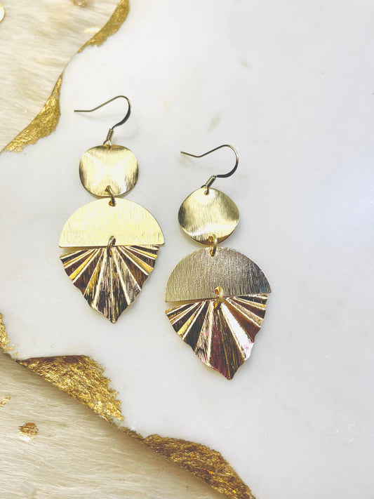 Fan Gold Earrings*