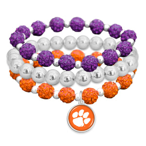 Clemson Tigers Amanda Stack Bling Bracelet Set*