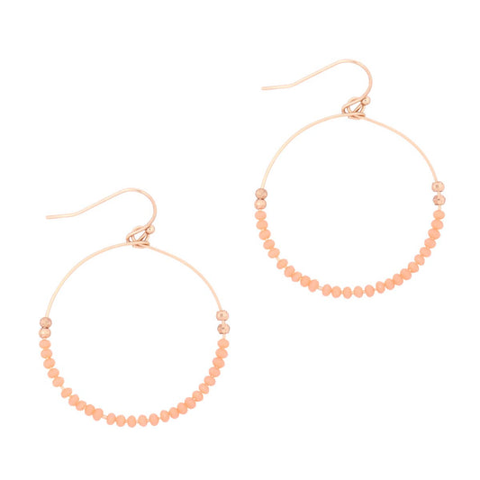 GLASS BEAD ROUND EARRINGS