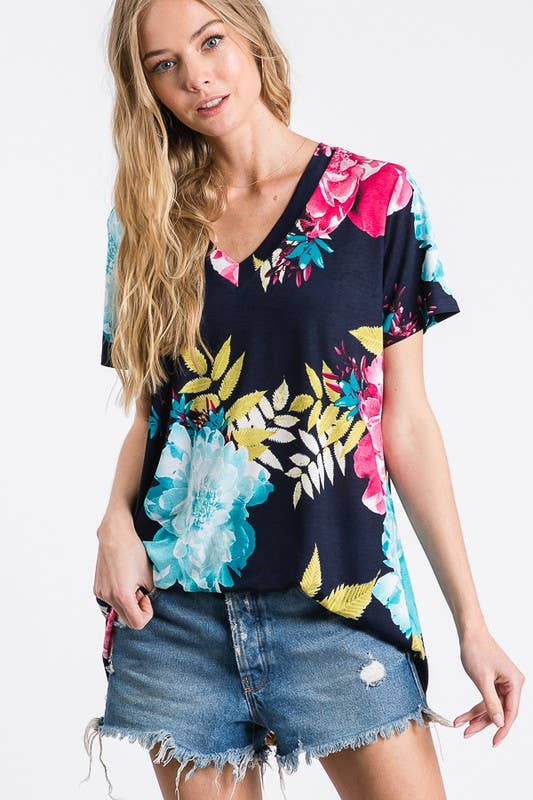 Multi Floral Print Top*