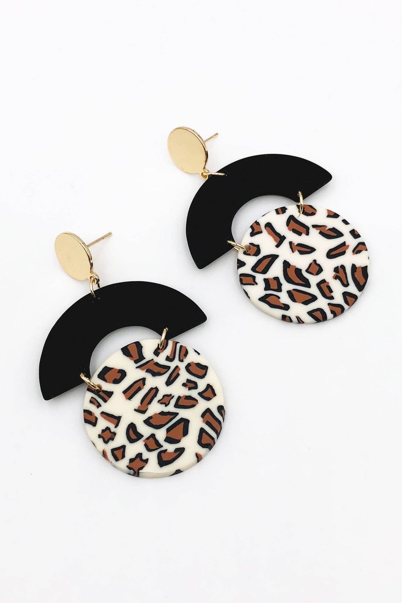 Leopard Geometric Earrings*