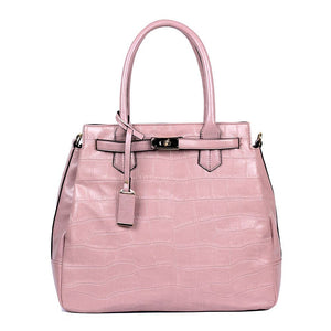 Women's Faux Croc Tote Bag - Pink