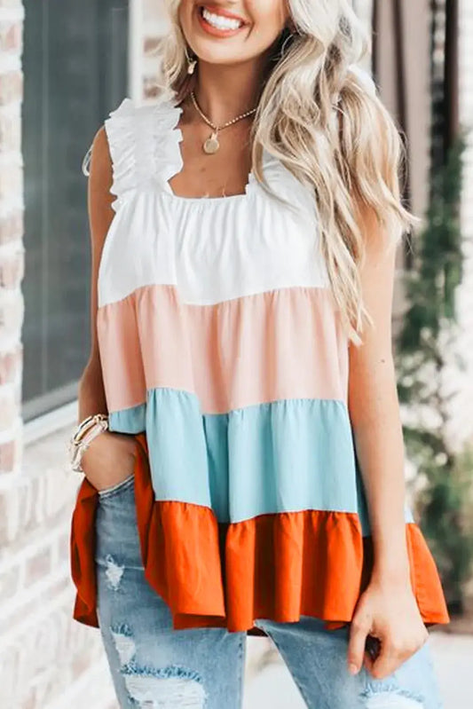 White Frill Tank*