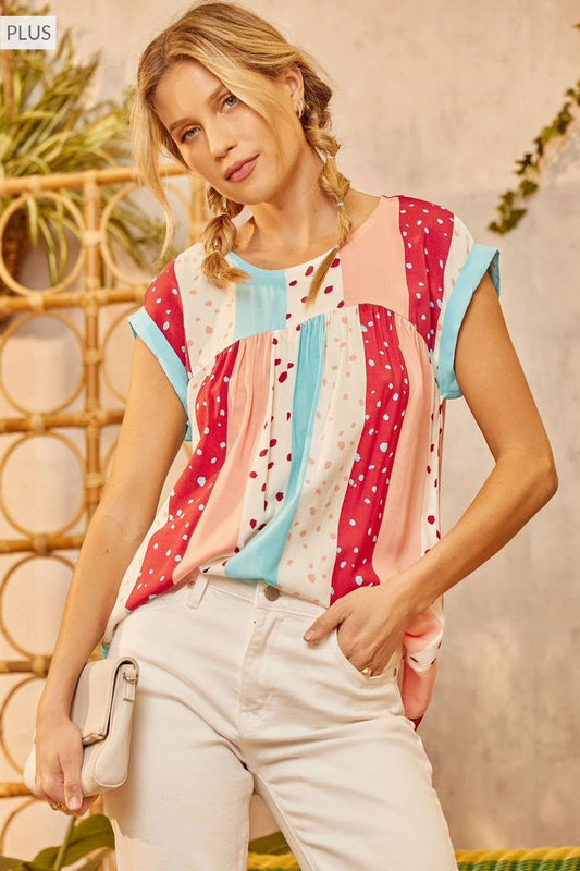 Showing Spots Striped Blouse