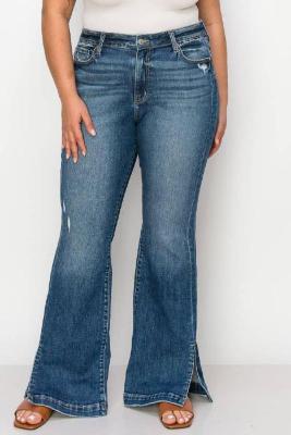 HIGH  RISE BOOTCUT WITH SLIT*