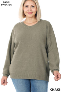 Oyster Green Round Neck Sweater*