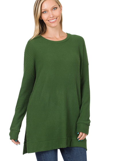 Thermal Waffle Knit Tunic