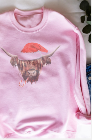 Candy Cane Cow Sweatshirt