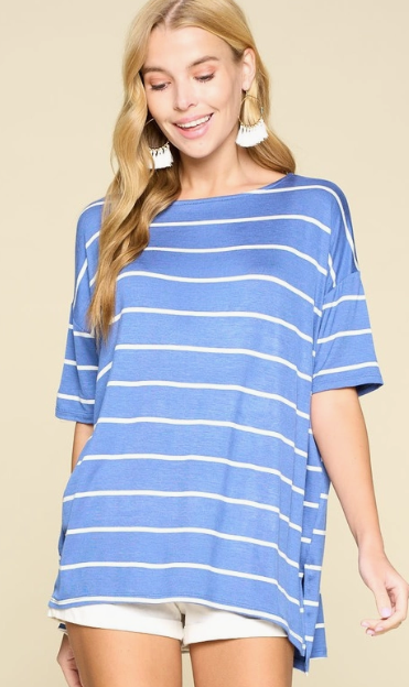 Denim Striped Tunic Curvy