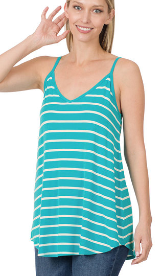 Ice Blue Striped Tank*