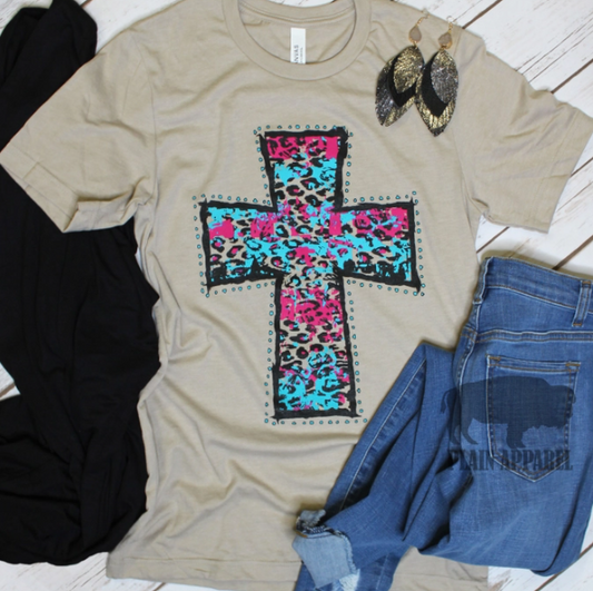 Leopard Cross Tee