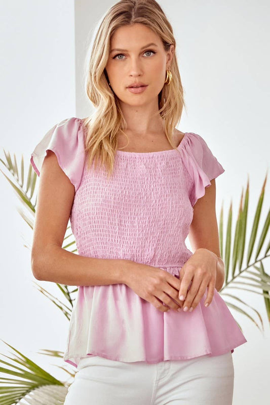 Lavender Smocked Top