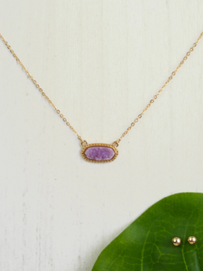 Anelise Lavender Druzy Necklace*