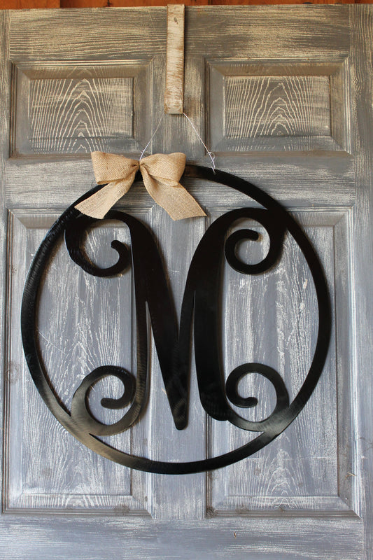 Monogrammed Circle Initial Door Hanger*