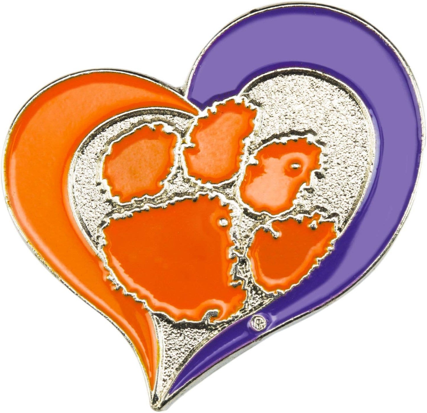 NCAA Clemson Tigers Swirl Heart Pin