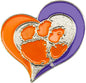NCAA Clemson Tigers Swirl Heart Pin*