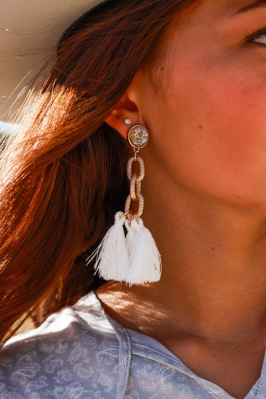 Speak to Me with Gold Chains Tassel Earrings*