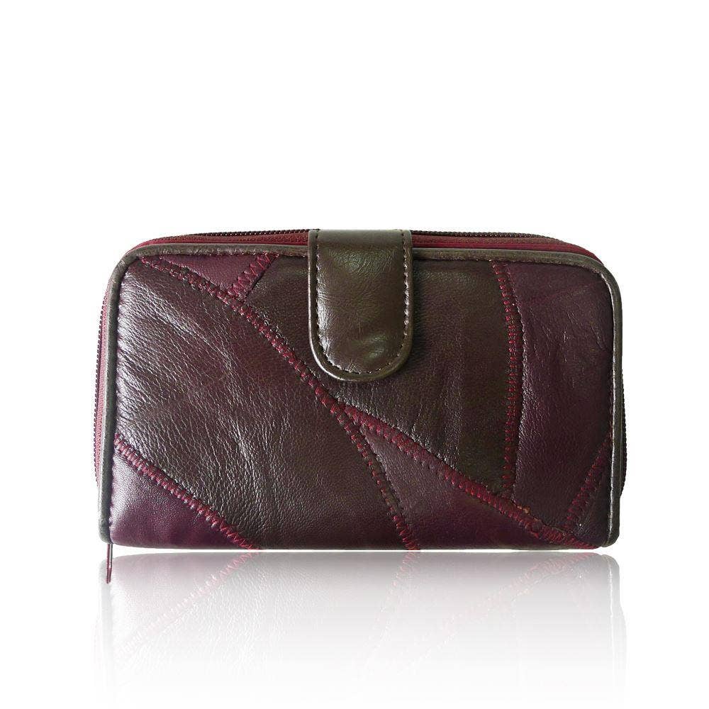 Nurita Real Leather Purse - Burgundy