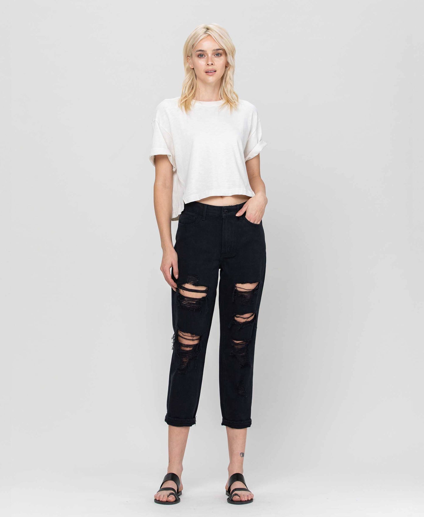 Emma Vervet VT1001 Black Crop Jean