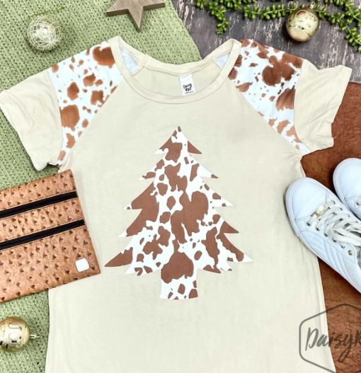 Cowprint Christmas Tee