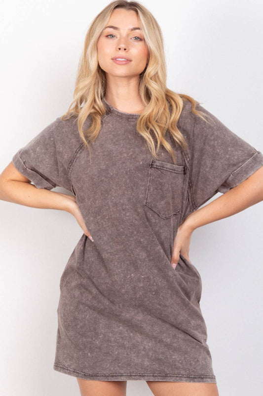 Mineral Wash Mini T-shirt Dress*