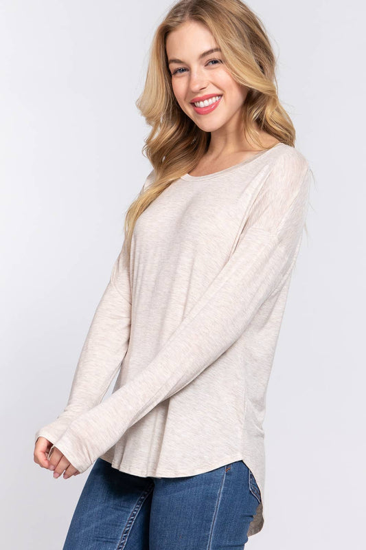 Basic Long Sleeve Tee - Oatmeal*