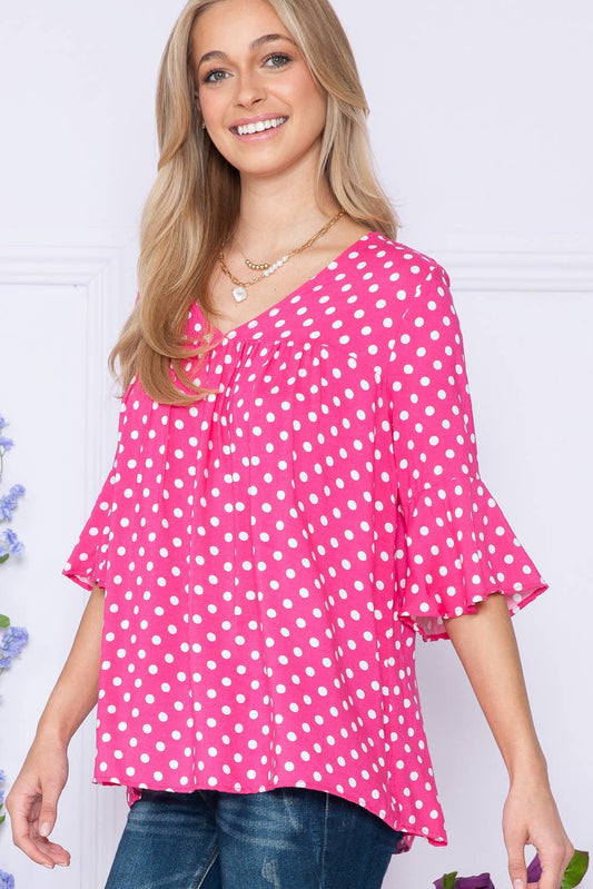Dots and Pink Top*