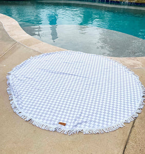 Boujie Bee White Checkered Beach Towels*