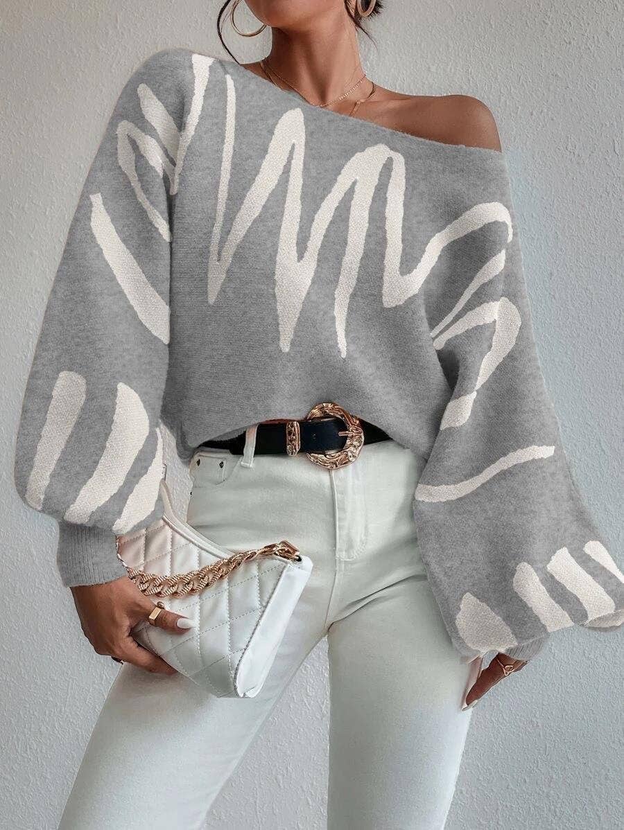 Gray and White Sweater*